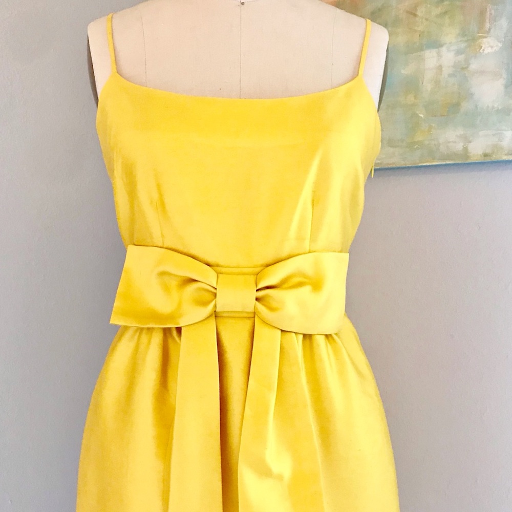 Kate Spade Canary Yellow Silk Party Dress